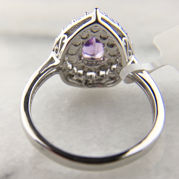 Genuine Gemstone Brazilian Amethyst Fashion Ring Size 8 - Picture 2 of 6
